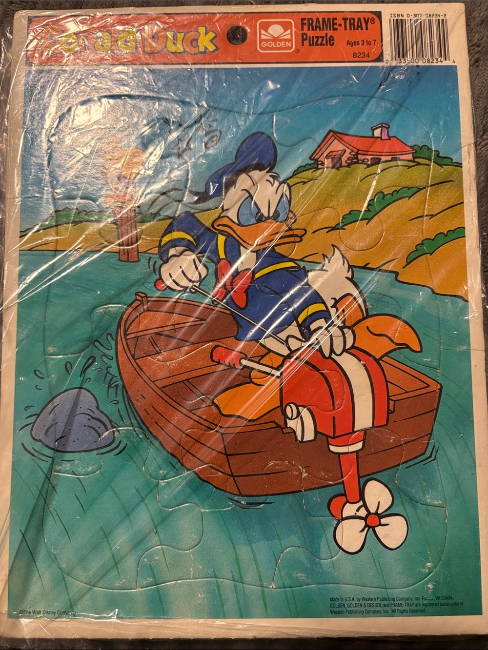 Vintage Disney Donald Duck Golden Frame-Tray Puzzle  1990
